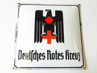 Emailleschild Deutsches Rotes Kreuz, Maße 50x50, Hakenkreuz unbeschädigt