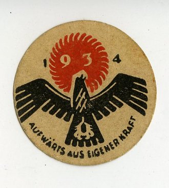 Papierabzeichen "Aufwärts aus eigener Kraft " 30mm