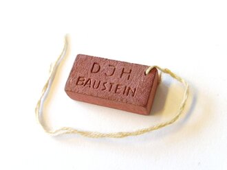 Deutsches Jugendherbergswerk, Baustein, Holz mit Text DJH BAUSTEIN