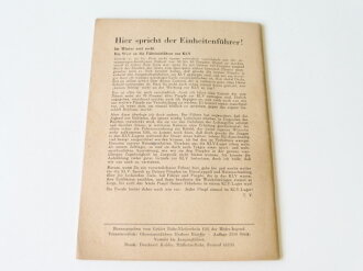 "Führerdienst des Gebietes Ruhr Niederrhein" Ausgabe DJ, November 1942. DIN A5, 22 Seiten