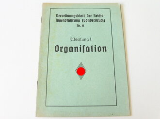 Verordnungsblatt der Reichsjugendführung Nr.6, Abteilung I "Organisation" 7 Seiten, DIN A5