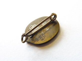 Deutsches Reiterabzeichen in Bronze, Buntmetall Hersteller Lauer Nürnberg, Miniatur 18,5mm