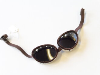 Schutzbrille Wehrmacht mit getönten Gläsern  aus Chelluloid als Blendschutz