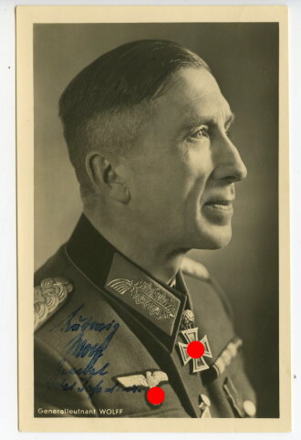 Generalleutnant Wolff, eigenhändige Unterschrift auf...