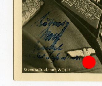 Generalleutnant Wolff, eigenhändige Unterschrift auf...