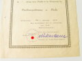 Urkundennachlass eines Infanteristen, unter anderem Anerkennungsurkunden der II. und III. Klasse für besondere Leistungen im Protektorat