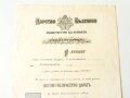Bulgarien 2. Weltkrieg, Verleihungsurkunde für die Bulgarische Kriegserinnerungsmedaille datiert 1938. Dazu die Medaille sowie drei weitere Dokumente