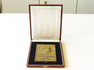 Plakette " Für Verdienste um die Kolonien " in Bronze, im Etui