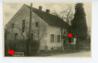 Propagandakarte Führers Vaterhaus Leonding, Foto-Heidan Linz