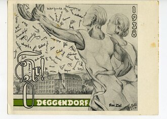 Ansichtskarte 1938 Deggendorf - Herzliche Absolviagrüße