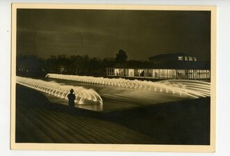 Ansichtskarte Reichsgartenschau Stuttgart 1939, Nachtstimmung bei den Wasserspielen, datiert 1939