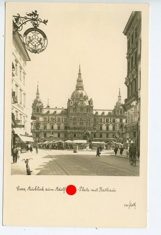 Ansichtskarte Graz, Ausblick zum Adolf-Hitler-Platz mit Rathaus