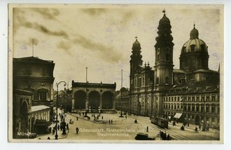 Ansichtskarte, München, Odeonsplatz, Feldherrnhalle und Theatinerkirche