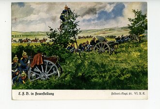 Ansichtskarte L.F.B. in Feuerstellung, Feldart.-Regt.21, datiert 1942