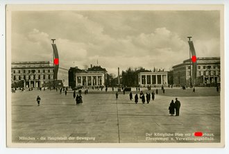 Ansichtskarte München - Die Hauptstadt der Bewegung, Der königliche Platz mit Führerhaus, Ehrentempel und Verwaltungsgebäude