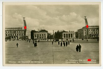 Ansichtskarte München - Die Hauptstadt der Bewegung, Der königliche Platz mit Führerhaus, Ehrentempel und Verwaltungsgebäude