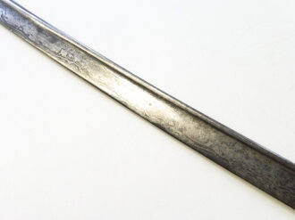 Sachsen Säbel für Artillerie M1874, Eisenhauer Damaststahlklinge mit Ätzung