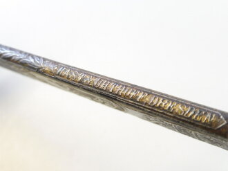 Sachsen Säbel für Artillerie M1874, Eisenhauer Damaststahlklinge mit Ätzung