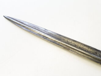 Sachsen Säbel für Artillerie M1874, Eisenhauer Damaststahlklinge mit Ätzung