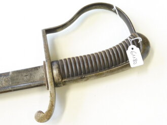 Sachsen Säbel für Artillerie M1874, Eisenhauer Damaststahlklinge mit Ätzung