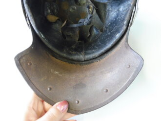 Preußen, Helm für Mannschaften Jäger zu Pferd, Hersteller  Helbing Sackewitz 1916. gereinigtes, leicht narbiges Stück, bei Kinnriemen ist mindestens das Leder neuzeitlich