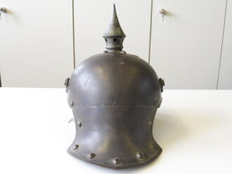 Preußen, Helm für Mannschaften Jäger zu Pferd, Hersteller  Helbing Sackewitz 1916. gereinigtes, leicht narbiges Stück, bei Kinnriemen ist mindestens das Leder neuzeitlich