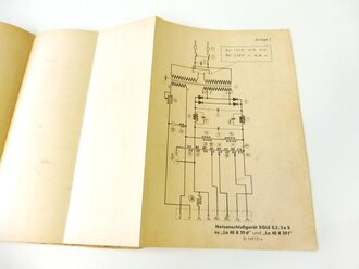 Beschreibung  für Funkgerät "Lo 40 K 39d und Lo 40 K 39f" vom Januar 1944. Din A5, 20 Seiten plus Anlagen