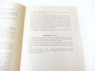 Beschreibung  für Funkgerät "Lo 40 K 39d und Lo 40 K 39f" vom Januar 1944. Din A5, 20 Seiten plus Anlagen