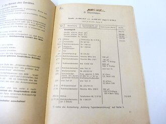 Beschreibung  für Funkgerät "Lo 40 K 39d und Lo 40 K 39f" vom Januar 1944. Din A5, 20 Seiten plus Anlagen