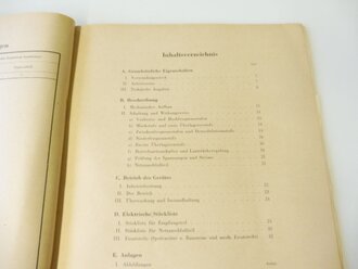 Beschreibung des Überlagerungsempfängers T 9 k 39 ( Main ) vom März 1944. Din A4, 47 Seiten plus Anlagen