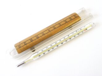 Aluminiumdose mit Thermometer bezeichnet " Prof. Junkers"