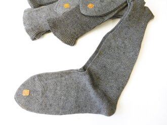 Paar Feldgraue Wollsocken Grösse 10 1/2