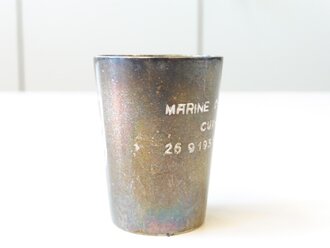 Silberner Erinnerungsbecher "Marine Offizierheim Cuxhafen 1931-1933" Höhe 42mm