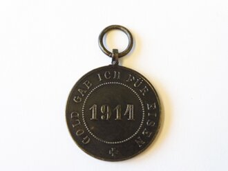 Flottenbund Deutscher Frauen, tragbare Medaille " Gold gab ich für Eisen 1914", Durchmesser 29mm