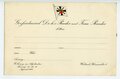 Einladungskarte von Großadmiral Reader und Frau, Blanko