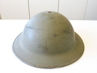 British 1943 dated steel helmet , original paint, liner is 1954 dated, uncleaned