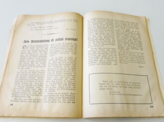 Luftschutz, Heft "Der Ansporn", datiert 6. Januar 1934, Heft1, Umschlag gerissen, 64 Seiten