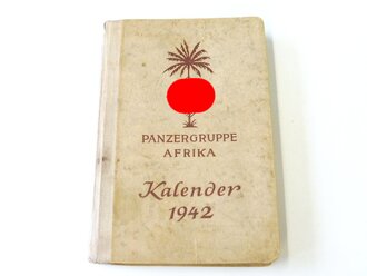 Panzergruppe Afrika Kalender 1942, unbeschriebenes Stück mit der seltenen Karte in der Anlage