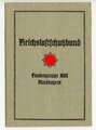 Reichsluftschutzbund Landesgruppe Nordbayern, Mitgliedsausweis von 1939