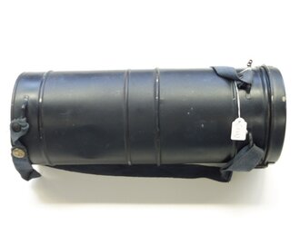 Luftschutz Bereitschaftsbüchse für eine Gasmaske, ungewöhnliches Modell von Scheithauer, Originallack, der Verschluss lose beiliegend ( fehlt nur ein Splint )