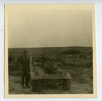 Foto Afrikakorps Kübelwagen im Einsatz, Maße 6,7 x 6,7 cm