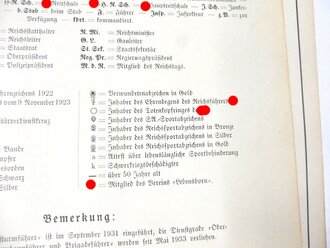 Dienstaltersliste der Schutzstaffel der NSDAP, Stand vom 1. Dezember 1937. Leicht gebraucht, der Buchrücken löst sich