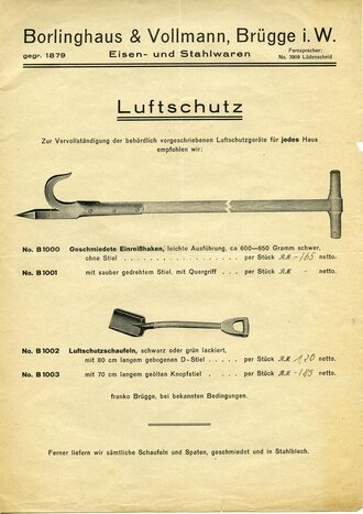 Luftschutzschaufel, Gesamtlänge 110cm, guter Zustand. RLM Markierungen auf Blatt und Stiel