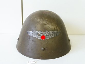 Luftschutz Stahlhelm aus Tschechischen Beutehelm 2. Weltkrieg, Originallack