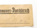 Luftschutz Pappschild " Brandmauer Durchbruch zum Hause.. " 13 x 28 cm