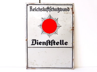Blechschild " Reichsluftschutzbund Dienststelle " Originallack, 30x43cm