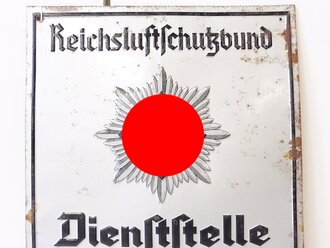 Blechschild " Reichsluftschutzbund Dienststelle " Originallack, 30x43cm