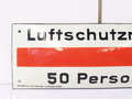 Emailschild " Luftschutzraum  50 Personen" 42 x 15cm, leuchtet im Dunkeln