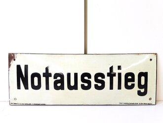 Emailschild "Notausstieg" 42 x 15cm, leuchtet...