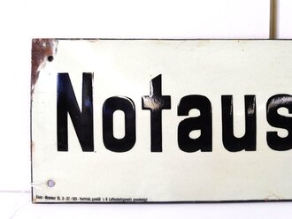 Emailschild "Notausstieg" 42 x 15cm, leuchtet...